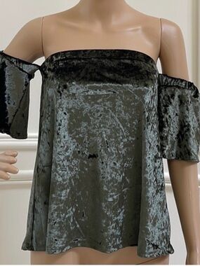 Potters Pot velvet off shoulder blouse